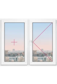 Двустворчатое окно Rehau Blitz 1150x1150 - 1 Двустворчатое окно Rehau Blitz 1150x1150 - фото - 1