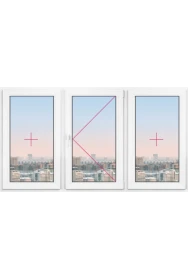 Трехстворчатое окно Rehau Blitz 1760x1760 - фото - 1